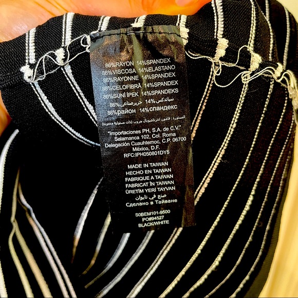 Bebe Strapless Bodycon Dress Black & White - S - Picture 7 of 7